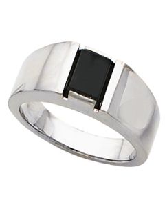 GENUINE ONYX RING Sterling Silver  10X8.00 MM GEN ONYX RING ONE PIECE