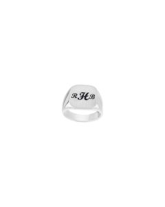 14kt Yellow 14mm Men's Signet Ring with Brush Top Finish