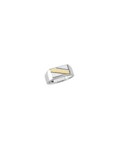 Sterling Silver & 14kt Yellow Band