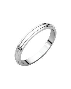 14kt White 2.5mm Half Round Edge Band