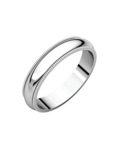 Platinum 4mm Milgrain Band