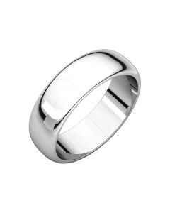 14kt White 6mm Half Round Band