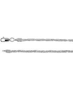 Sterling Silver Twisted Wheat Chain 2.25mm 