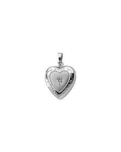 Heart Locket with Diamond Accent