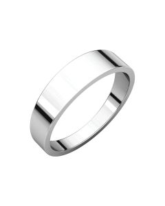 14kt White 8mm Flat Tapered Band