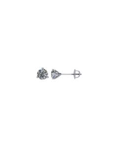 14kt White 3/4 CTW Diamond Threaded Post Earrings