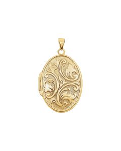 14kt Yellow Oval Embossed Locket