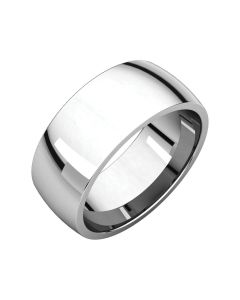 14kt White 8mm Light Comfort Fit Band