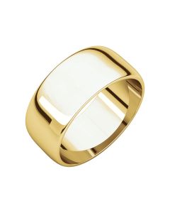 10kt Yellow 8mm Half Round Light Band