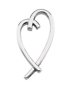 14kt White 32.5x15.25mm Heart Pendant Slide