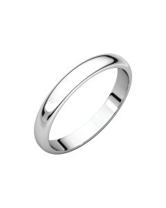 10kt White 4mm Half Round Light Band