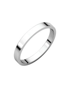 14kt White 2.5mm Flat Band