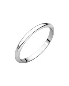 10kt White 2mm Half Round Band
