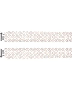 Sterling Silver Freshwater Cultured Pearl 3 Row 22