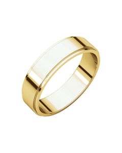 10kt Yellow 5mm Flat Edge Band
