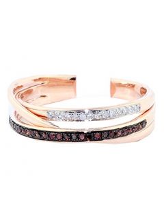 10K Rose Gold Fashion Ring 0.15ctw Coganc and White Diamonds 6mm Wide