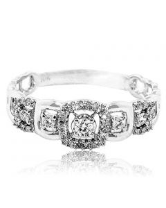 0.2ctw Diamond Annniversary Fashion Ring 10K Yellow Gold 6mm Wide