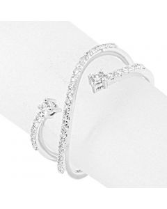 0.31ct Diamond Wrap Ring 10K White Gold 7mm Wide Fashion Anniversary Band