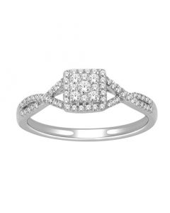 0.25ct Diamond Engagement Ring Infinity Style 10K White Gold 6mm Wide