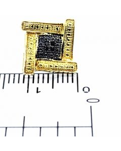 0.14ct Diamond Stud Earrings Yellow Silver large 12mm Black And Yellow Screw Back