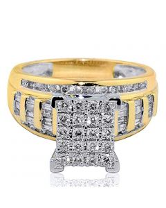 1cttw Diamond Wedding Ring 3 in 1 Style Engagement & Bands Yellow Gold