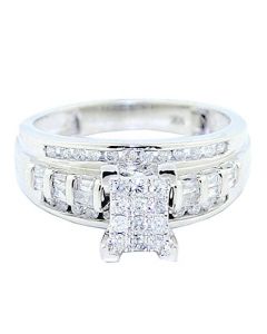 10K White Gold Wedding Ring 3 in 1 Style 1/2cttw Diamond