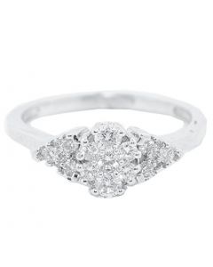 1/2cttw Diamond Cluster Anniversary Ring 14K White Gold