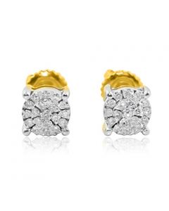 Diamond 0.15cttw Screw Back Stud Earrings Round Mens or Ladies 925 Sterling Silver