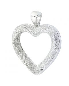 Diamond Heart Pave Set Diamond 0.13cttw 925 Sterling Silver