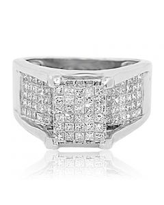 Princess Cut Diamond Bridal Wedding Ring 14K White Gold 1.5ctw