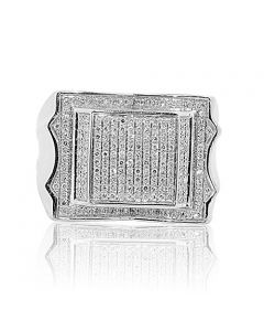 10k White Gold Mens Wedding Band Ring 0.5cttw Diamonds