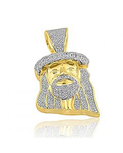 Jesus Pendant 10K Yellow Gold Charm 0.85ctw Diamond