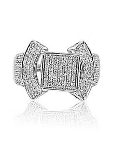Wedding Ring Pave Set Sterling Silver 1/3cttw Diamond