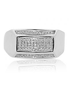 Real Diamond Mens Ring 0.15ctw Diamonds Pinky Ring