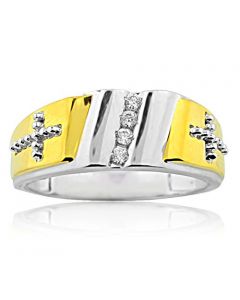 0.1ctw Diamonds Wedding Band Mens 10K White Gold
