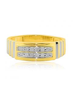 Diamond Wedding Band Fashion Ring 0.15cttw 10K Yellow Gold Two tone