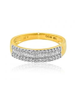 Diamond Wedding Band Baguette diamonds 1/3cttw 10K Yellow Gold Anniversary Ring