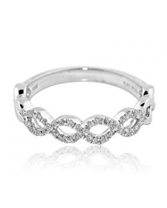 Diamond Wedding Band Infinity 1/5cttw 10k White Gold Anniversary Ring