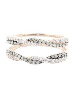 10K Rose Gold Jacket Ring Cognac Diamond White Diamonds Infinity Style 1/2cttw