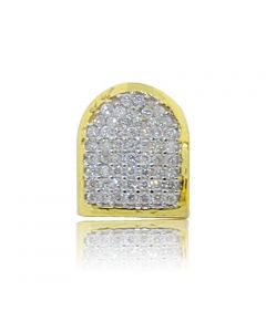 10K Yellow Gold Diamond Earrings 1/3cttw 8mm Wide Round Pave Diamonds Screw Back (i2/i3, I/j)