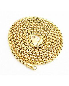 10K Gold Fancy Link Chain 30 Inches Long 3mm Wide Mens Long Link Chain (30)