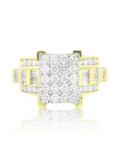 2.00ctw Diamond Wedding Ring 3 in 1 Style Extra Wide 14mm 10K Yellow Gold (i2/i3, i/j)