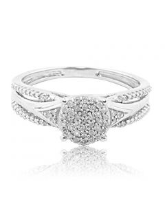 10K White Gold Diamond Ring Ladies Engagement or Promise Ring 7mm Wide(i2/i3, i/j)