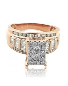 1.00ctw Diamond Bridal Wedding Ring 3 in 1 Style 10K Rose Gold 11mm Wide(i2/i3, i/j)