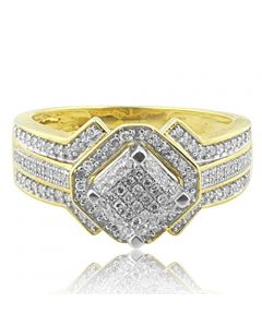 0.40cttw Diamond Engagement Ring 10K Yellow gold 10mm Wide(i2/i3, i/j)