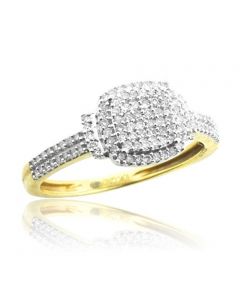 10K Gold Diamond Ring 1/3cttw 9mm Wide Wedding or Cocktail Ring(i2/i3, i/j)
