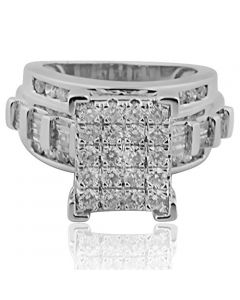 2.00ctw Diamond Bridal Wedding Set 3 in 1 Style 13mm Wide 10K White Gold(i2/i3, I/j)