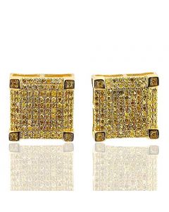 0.50ctw Diamond Stud Earring Yellow Diamond Fashion Studs 10K Gold (i2/i3)