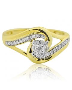 Diamond Engagement Ring for Her Swirl Style 10K Gold 1/4cttw(i2/i3, I /j)