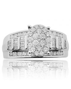 1.00ctw Diamond 3 in 1 Style Wedding Ring 10K White gold (i2/i3, i/j)